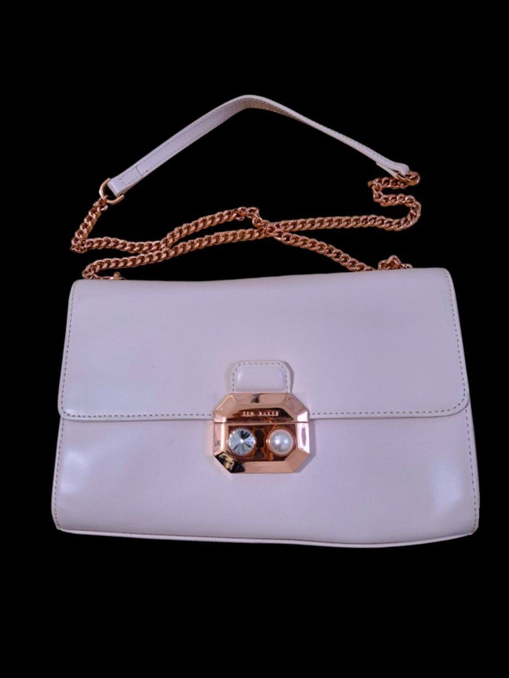 Ted Baker Women's Blush Pink Rose Gold Cross Body Leather Bag Purse